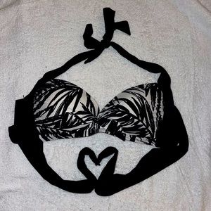 Black & White Tie Bikini Top